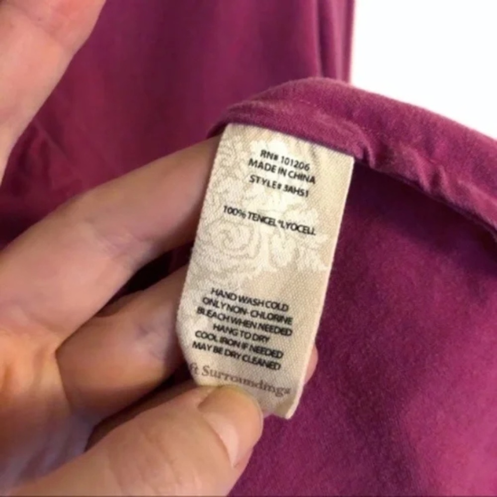 Soft Surroundings Collared Wrap Blouse Magenta - Picture 6 of 7